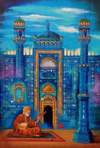 S. A. Noory, 30 x 48 Inch, Acrylic on Canvas, Cityscape Painting, AC-SAN-258